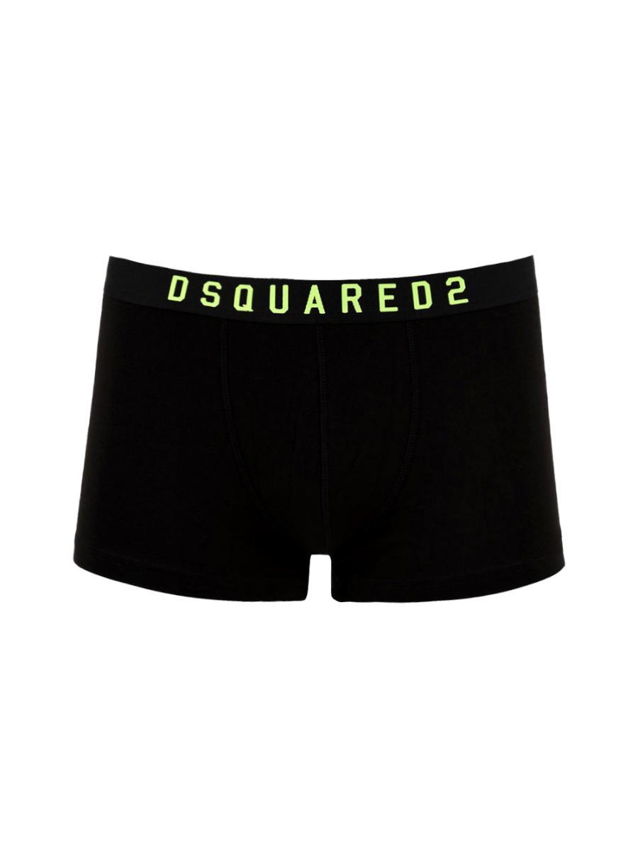 Boxer da uomo nero con logo a contrasto in giallo