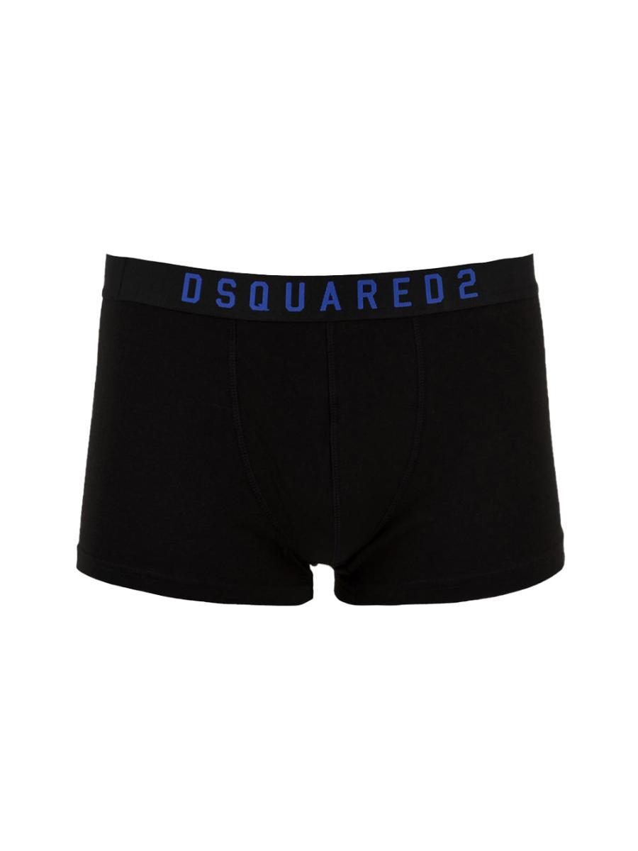 Boxer da uomo nero con logo a contrasto-Nero