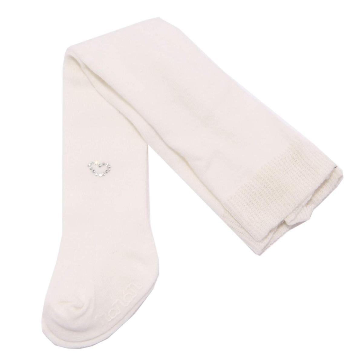 Nanan 3314AA calzamaglia bimba girl white strass cotton tights