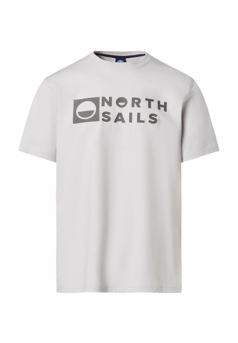 NORTH SAILS T-Shirt con Patch Logo-Grigio