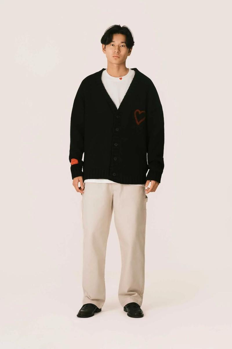 BLACK CARDIGAN WITH HEART