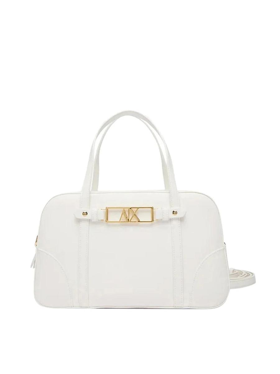Armani Exchange donna Polly Medium Logo Tote-Bianco ottico