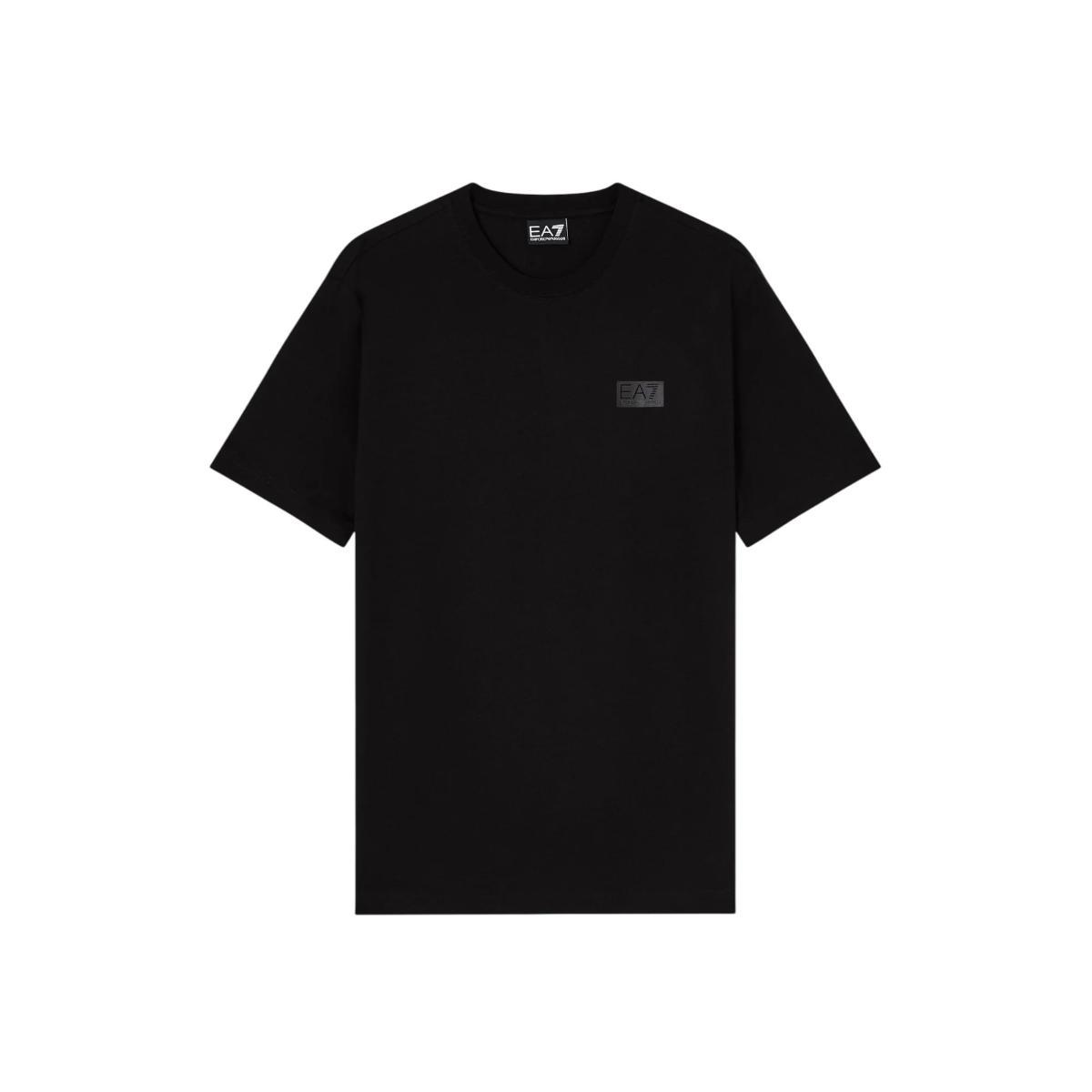 EA7 Uomo Maglietta con Logo Back Box, Black Beauty-Multicolore