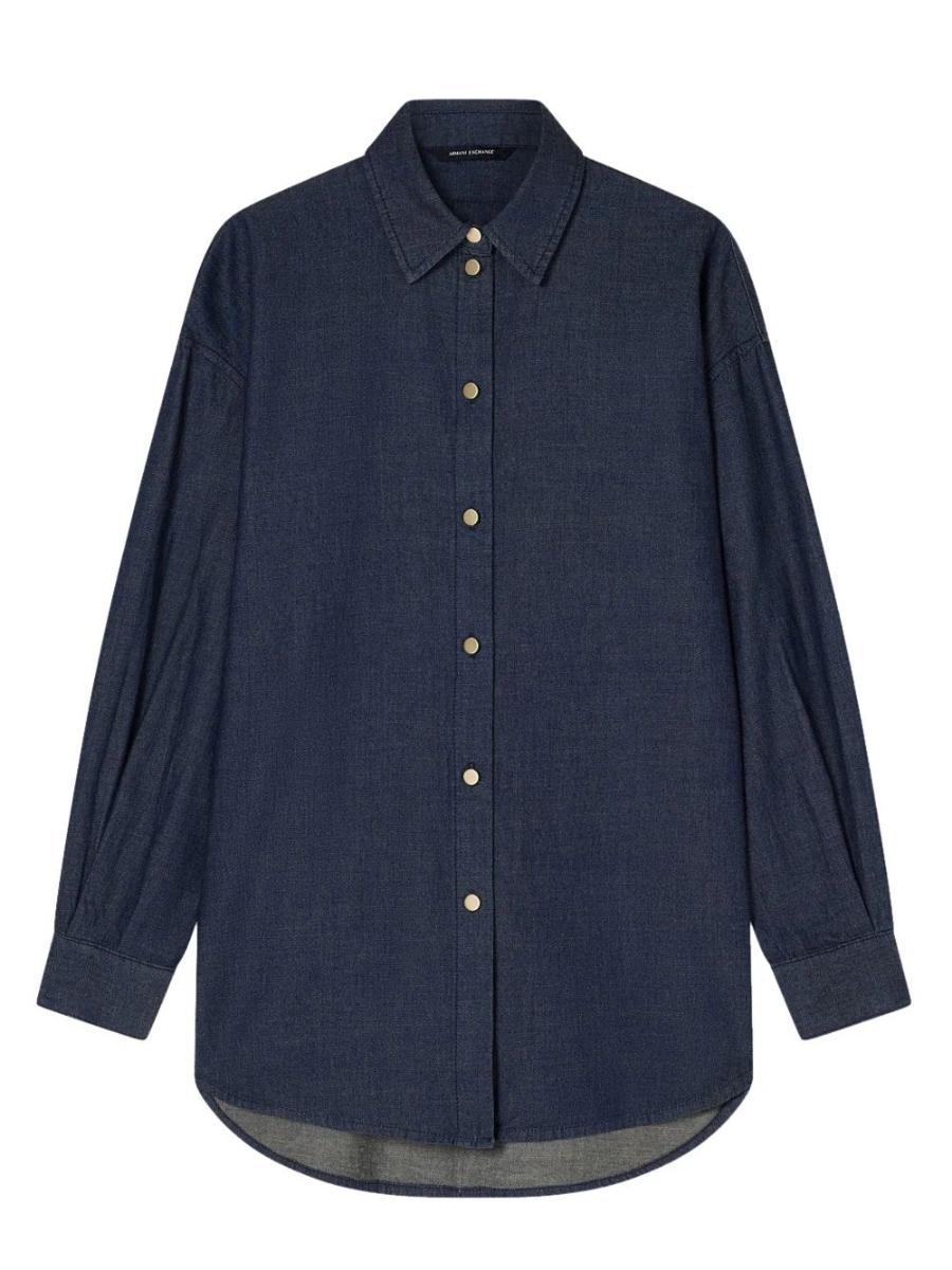 Armani Exchange Donna Chambray Manica Lunga Button Down
