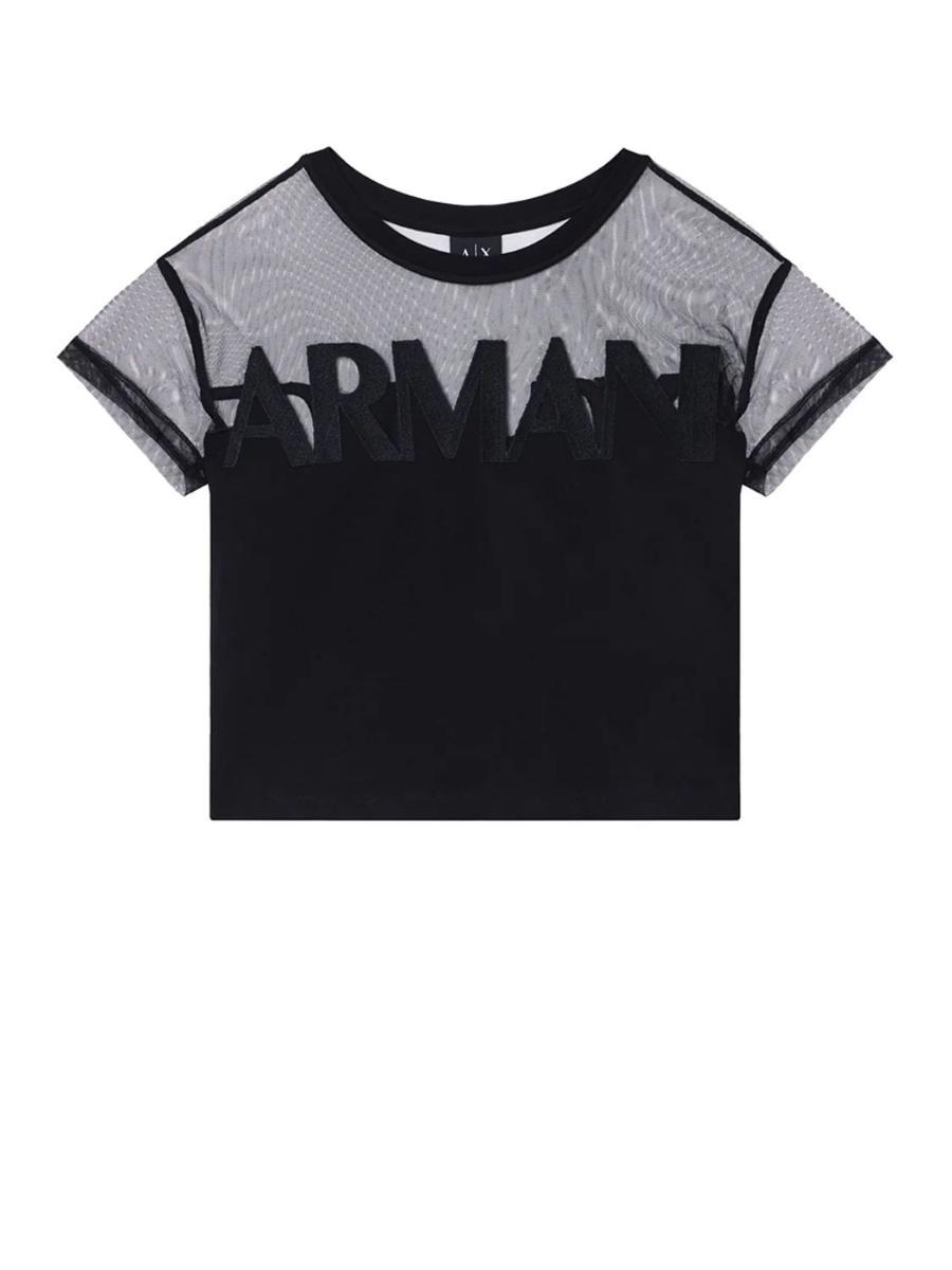 Armani Exchange Maglietta da donna in jersey di cotone-Nero