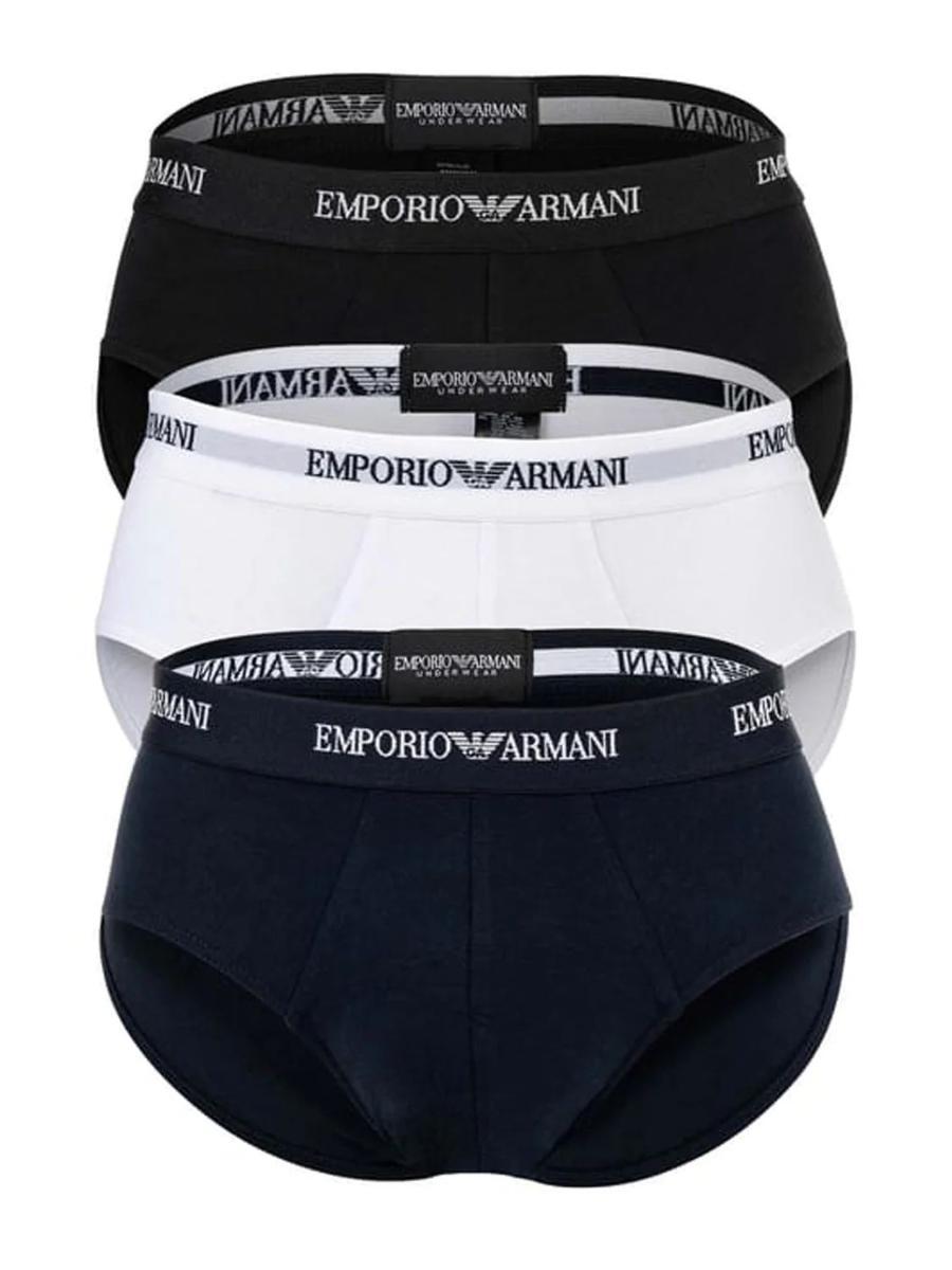 Emporio Armani 3-Pack Brief Mutande da Uomo Uomo-Bianco / Blu / Nero