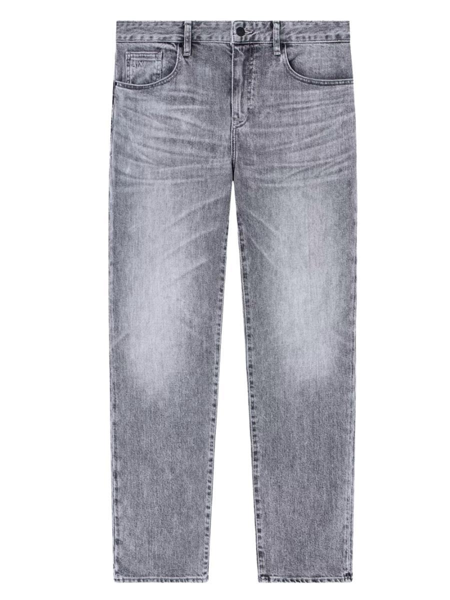 Armani Exchange The Boat, Label, Patch Logo Lettering Jeans Uomo-Grigio denim