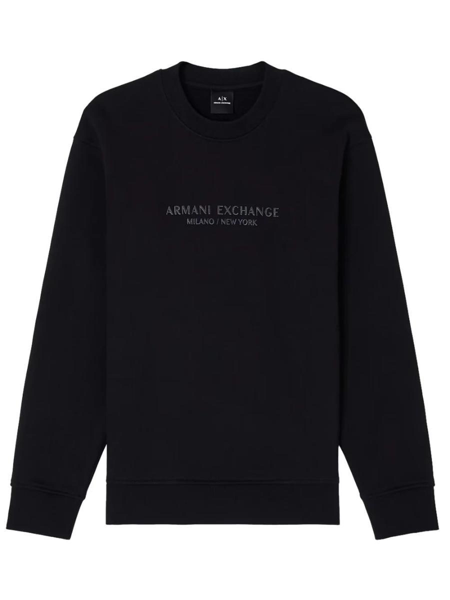 Armani Exchange Long Sleeve, Front Tone On Tone Logo Maglia di Tuta Uomo (Pacco da 1)