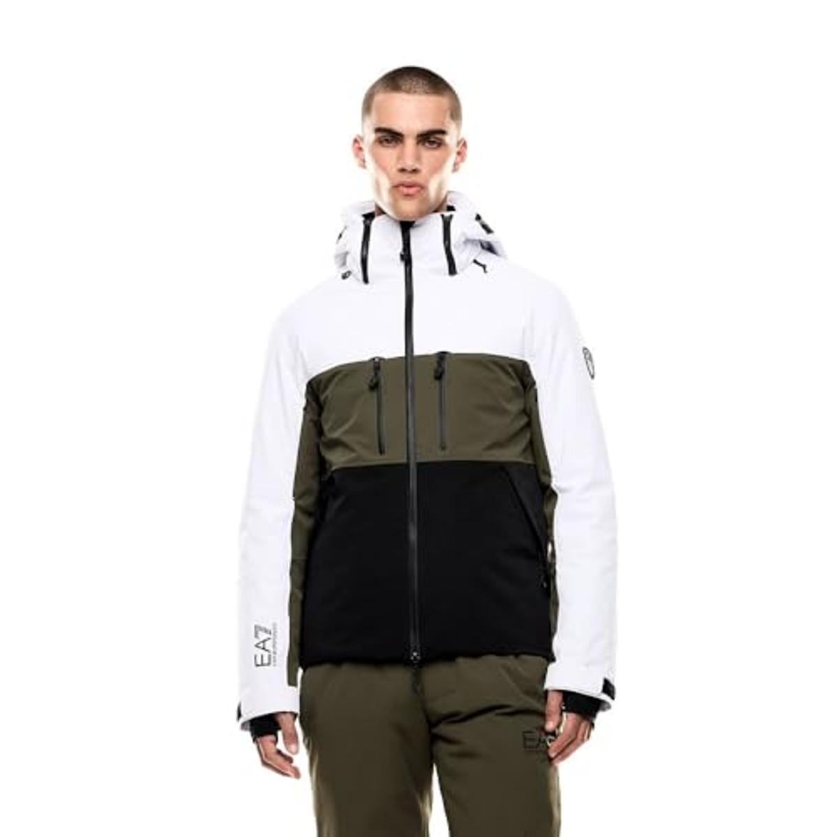 EA7 Emporio Armani Giacca tecnica da sci in tessuto tecnico PROTECTUM7 con imbottitura in STRATUM7 da Uomo, 7M000459-Bianco