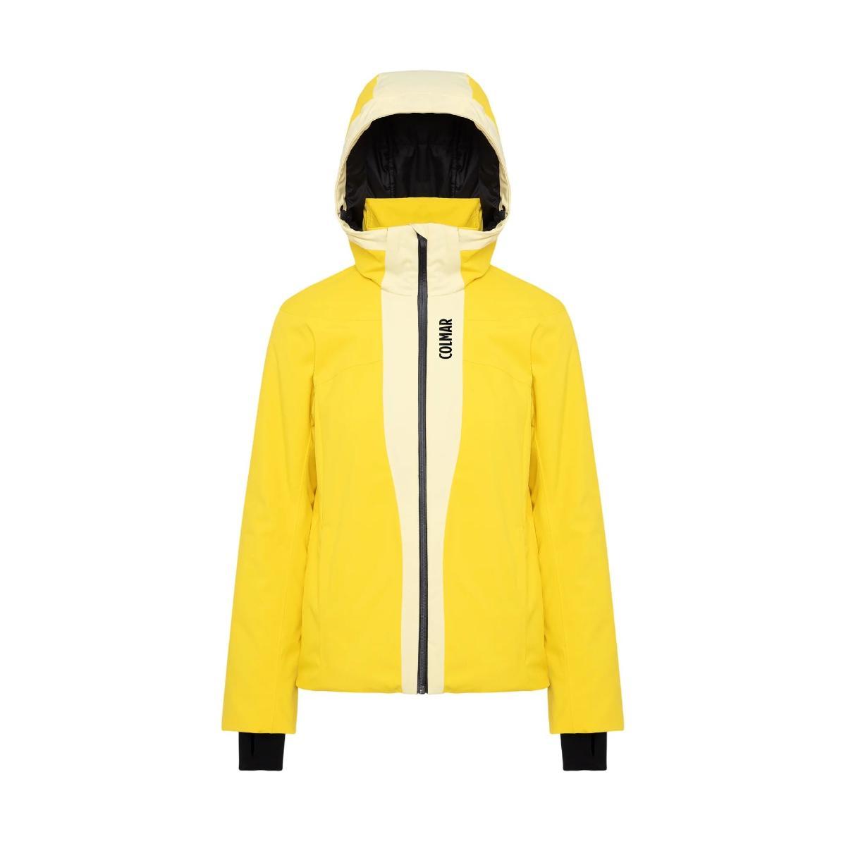 Giacca sci da Donna giallo con cappuccio rimovibile-Multicolore