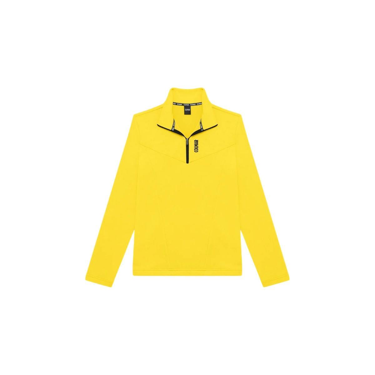 Pile da Sci Donna con zip 1/4 Giallo-Multicolore