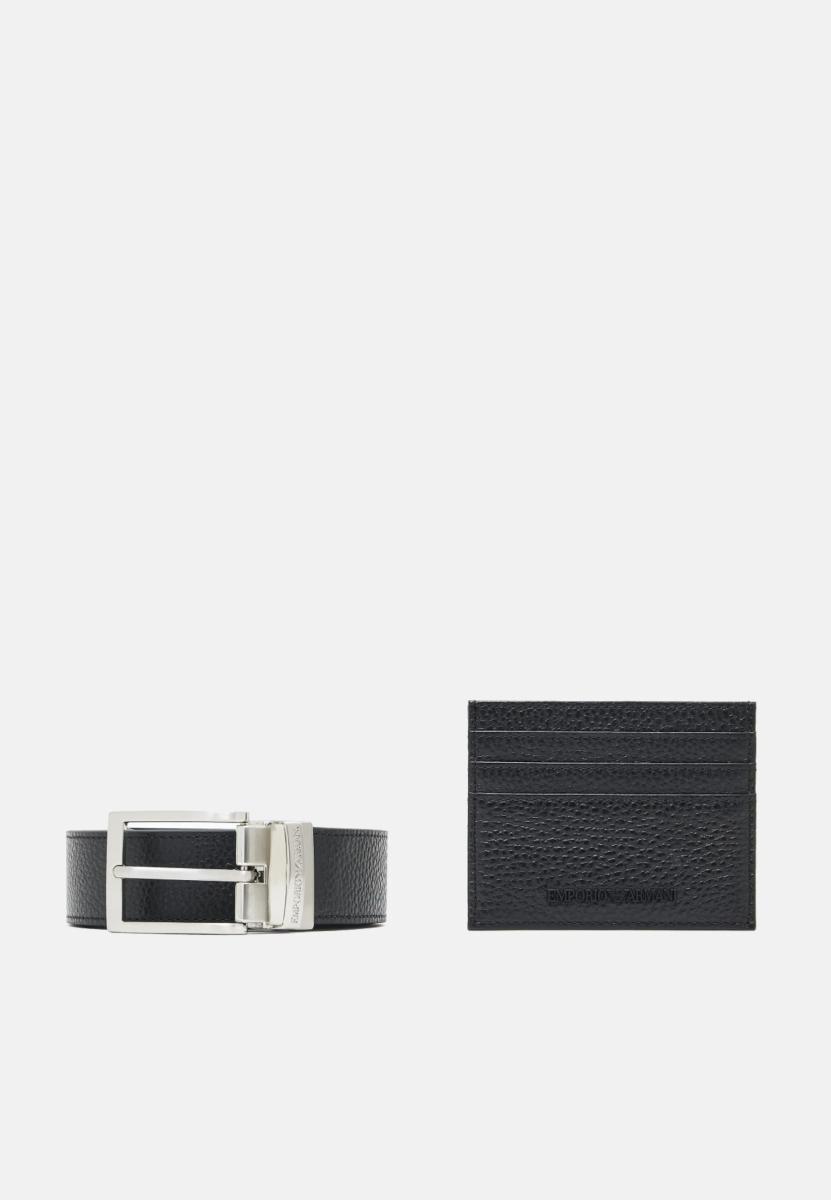 Emporio Armani Gift Box Con Cintura E Portacarte In Pelle Bottalata