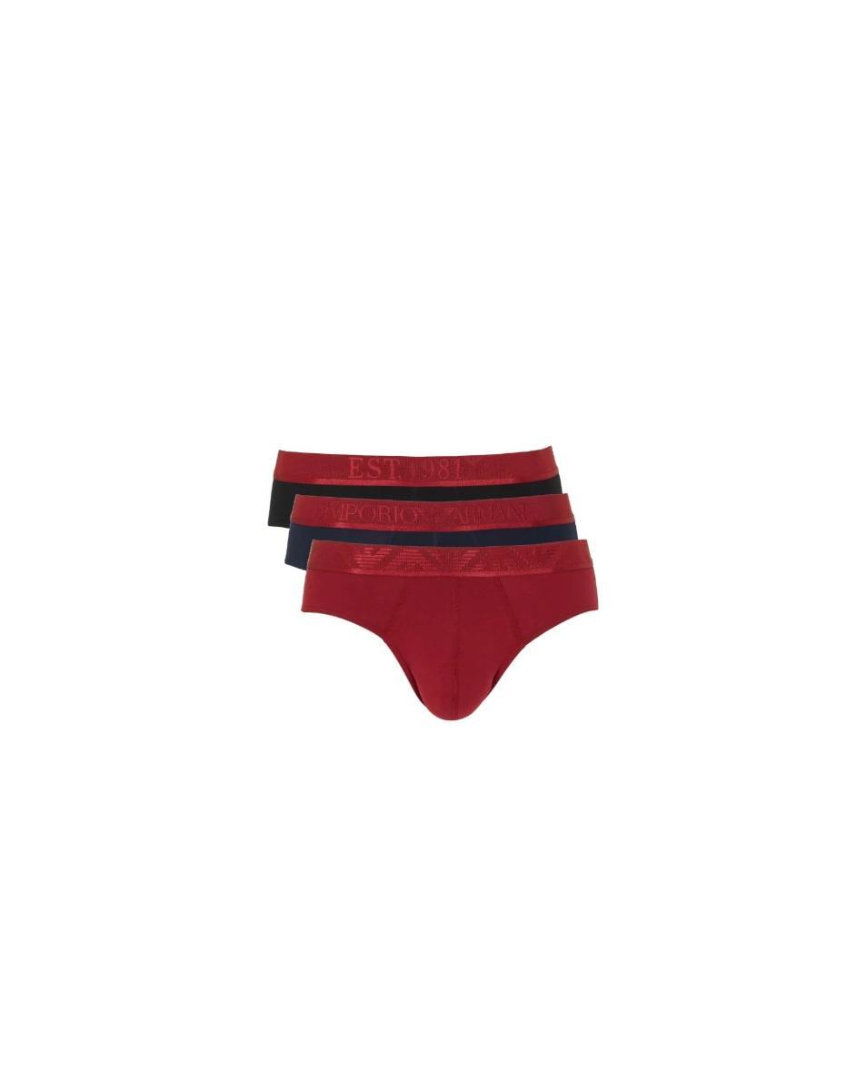 Emporio Armani 3-Pack Brief Mutande da Uomo Uomo (Pacco da 3)-Nero