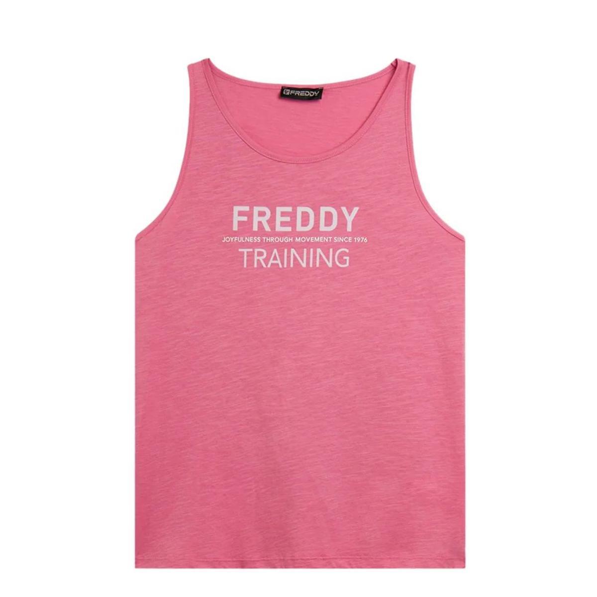 FREDDY - Canotta Training” in Jersey Fiammato, 100% Cotone-Rosa