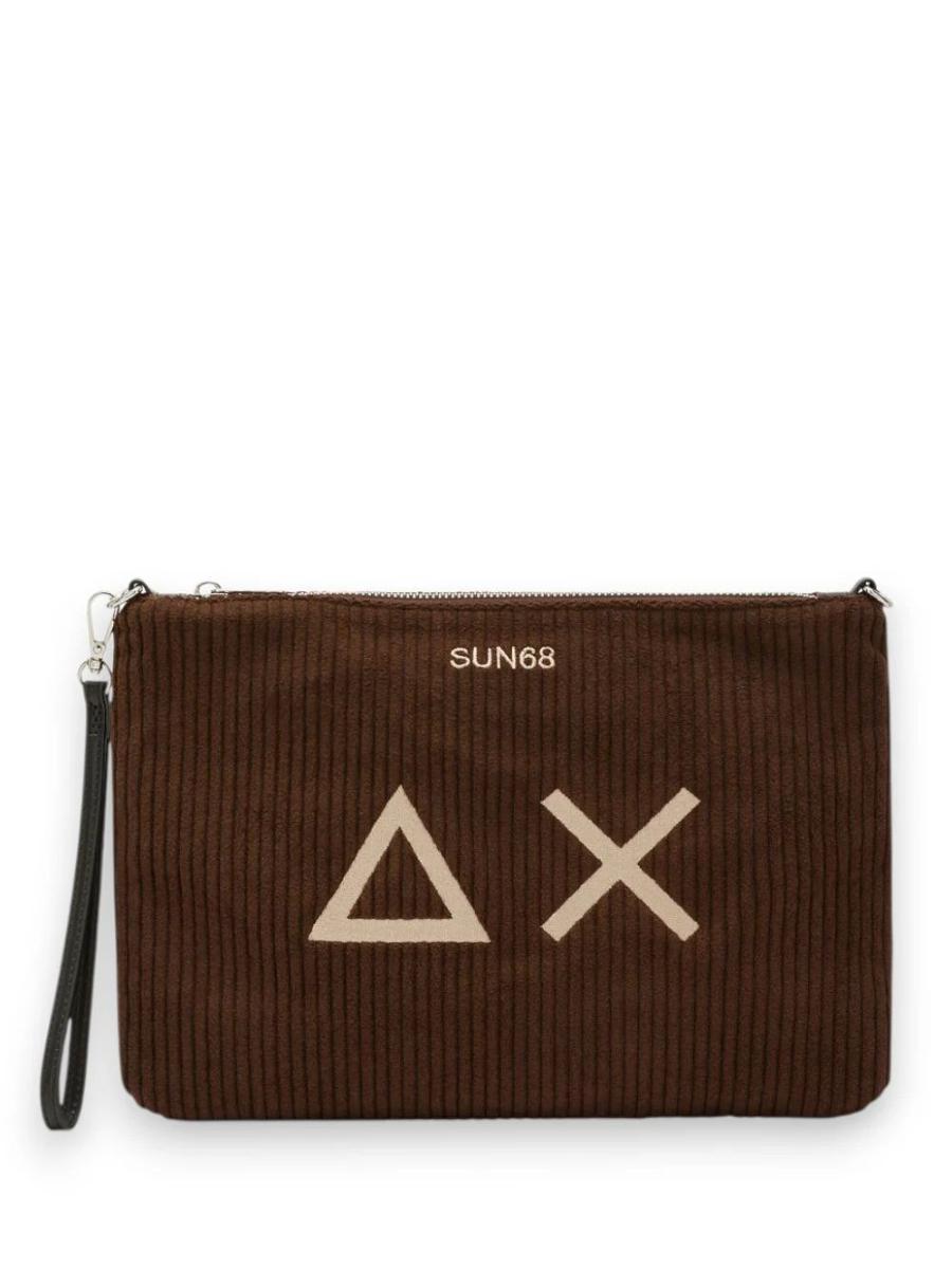 Sun68 Borsa Pochette Donna Corduroy  X45207-Marrone