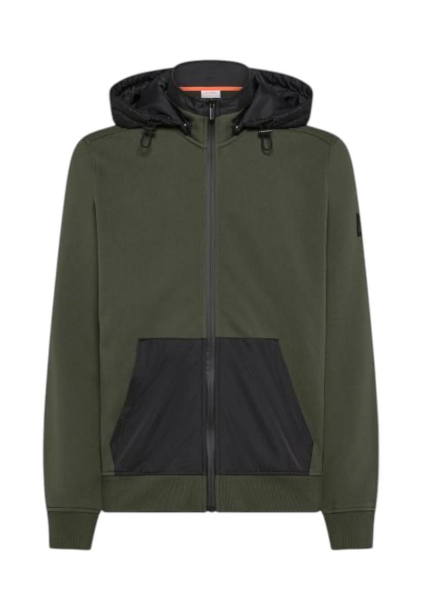 SUN68 Felpa di Cotone e Nylon Nera F45115 11 M-Verde