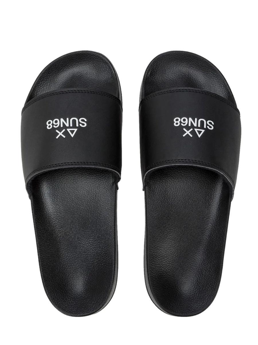 SUN68 Beach slippers logo 0701 navy blue/bianco uomo US26SU24 X36101-Nero