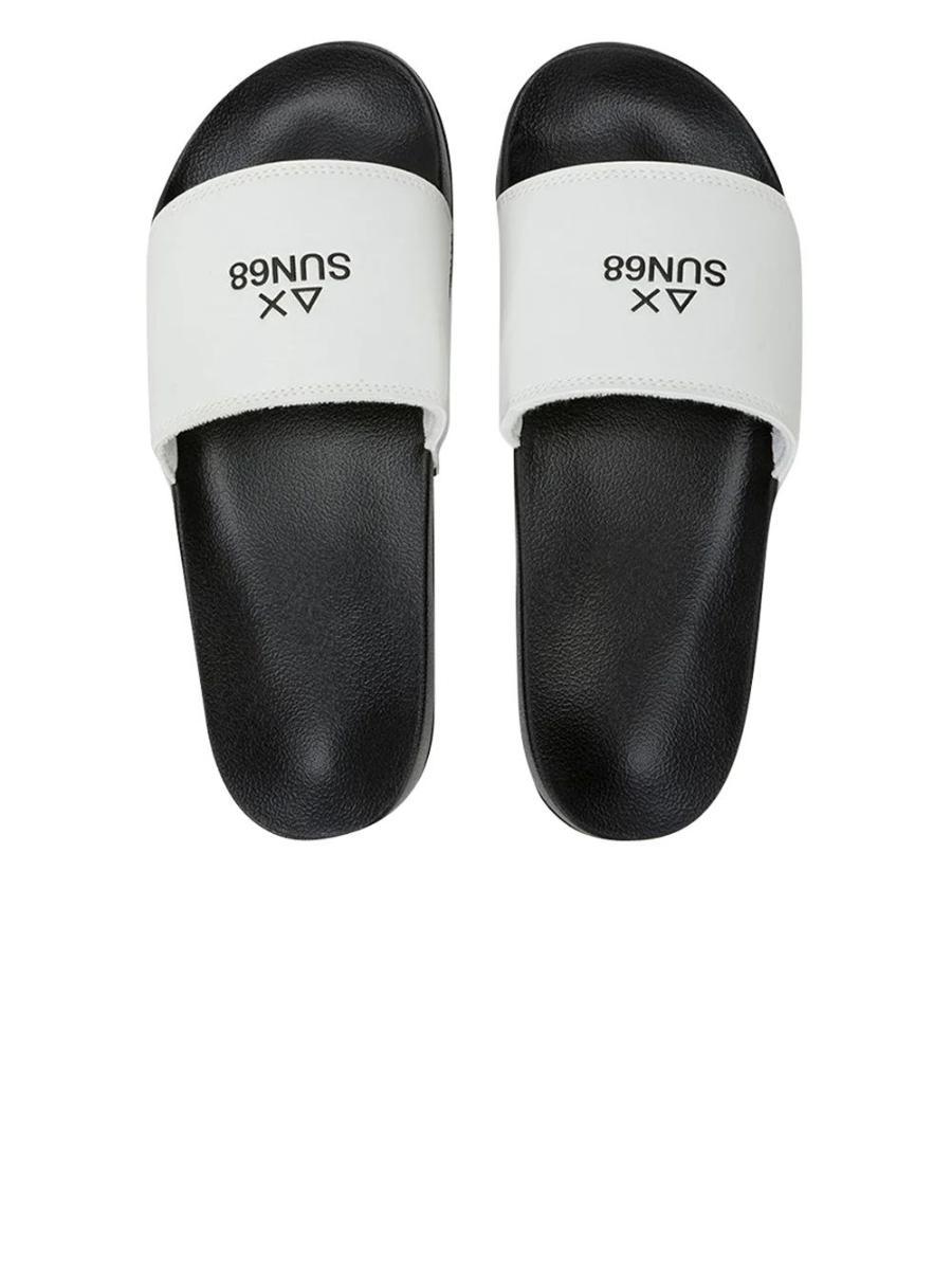 SUN68 Beach slippers logo 0701 navy blue/bianco uomo US26SU24 X36101-Nero / bianco