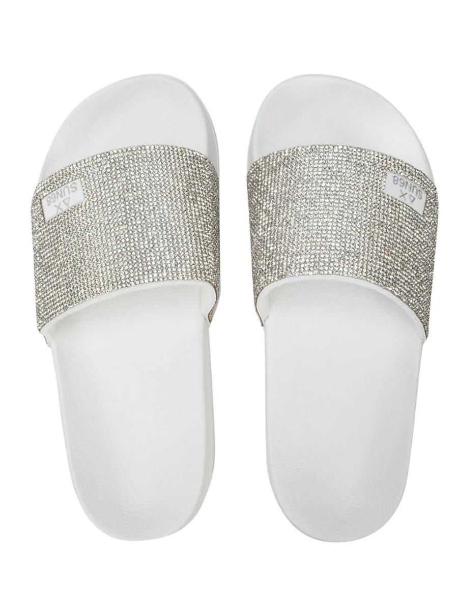 SUN68 Slippers strass beach donna 11 nero DS26SU22 X36202-Bianco