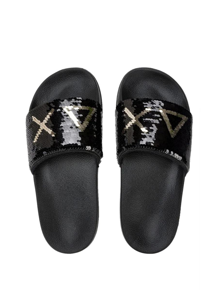 SUN68 Slippers beach donna 1144 nero/argento DS26SU17 X36203-Nero / oro