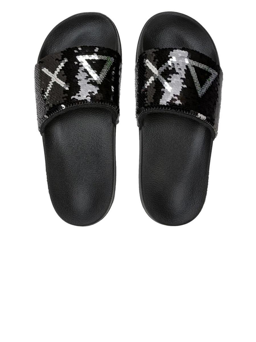 SUN68 Slippers beach donna 1144 nero/argento DS26SU17 X36203-Nero / argento