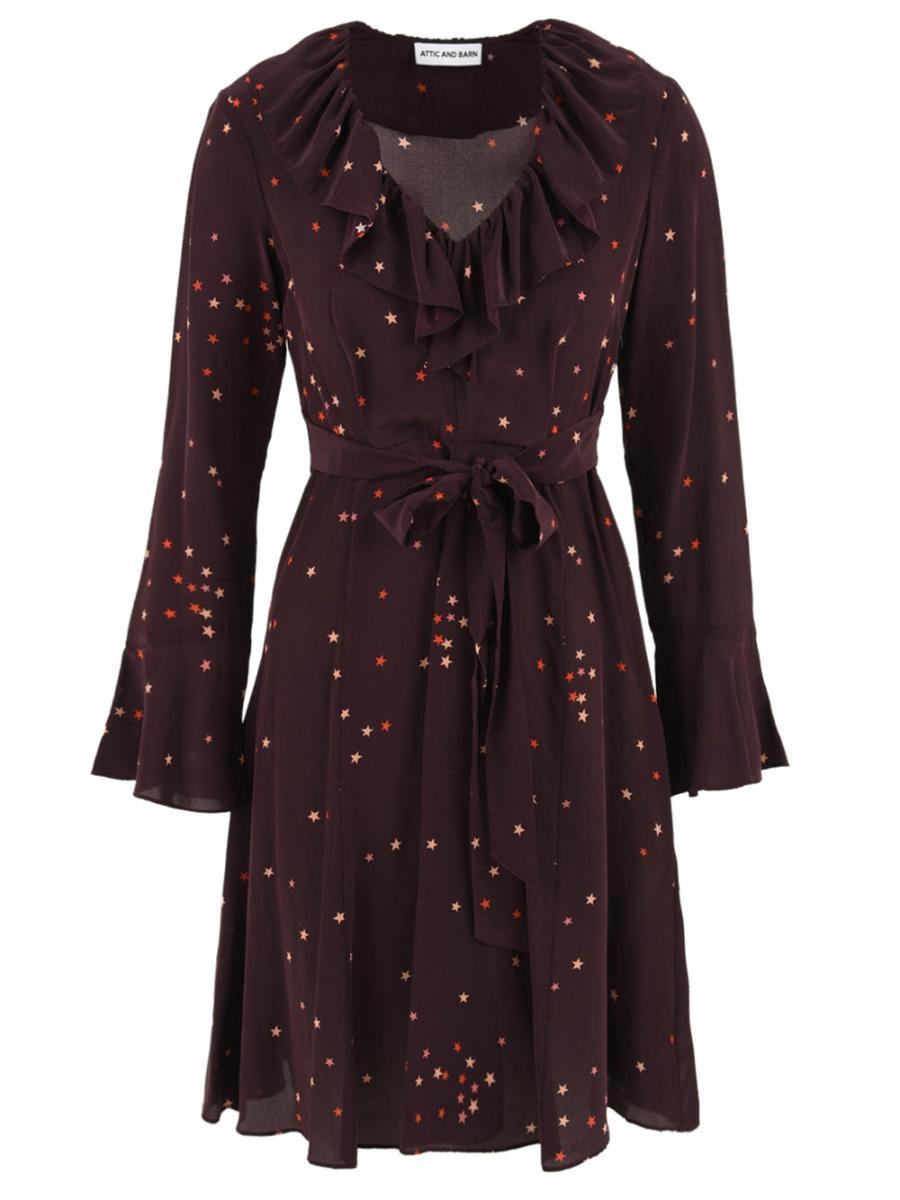 Abito donna con fantasia stellata-Multicolore