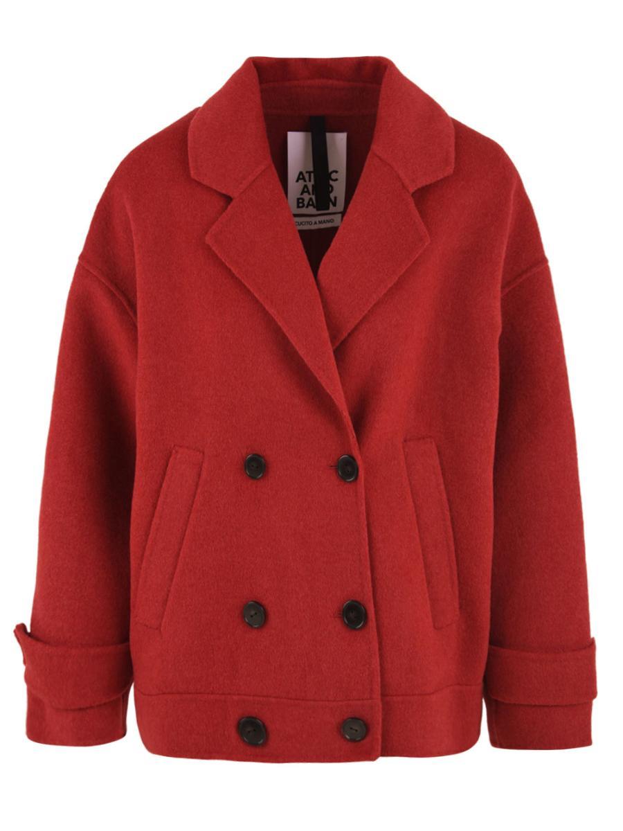 Cappotto rosso da Donna con doppiopetto rosso Harvard