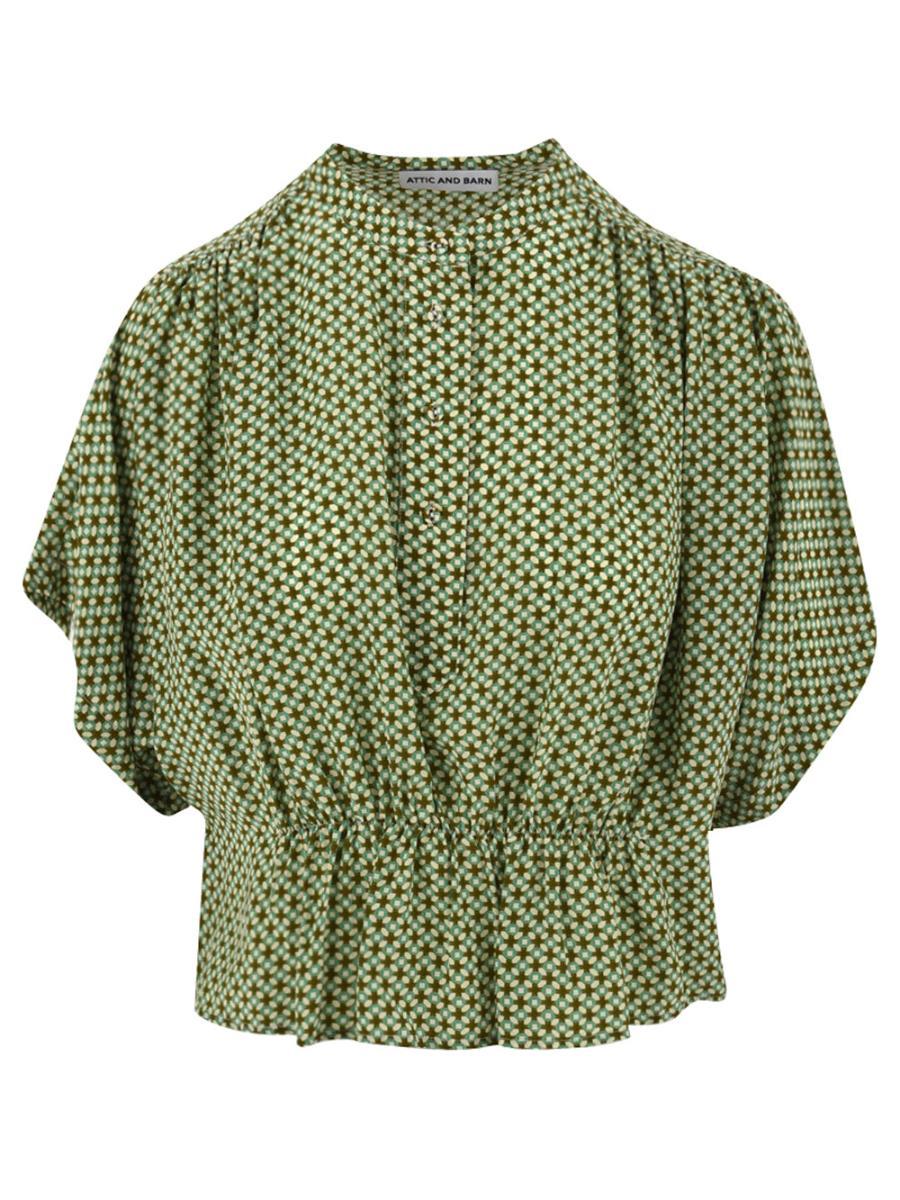 Blusa Donna con colletto classico-Verde