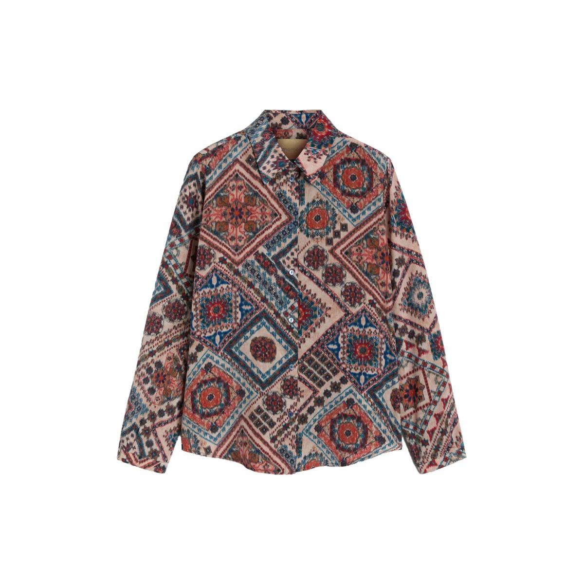 Camicia Donna in seta stampata all over
