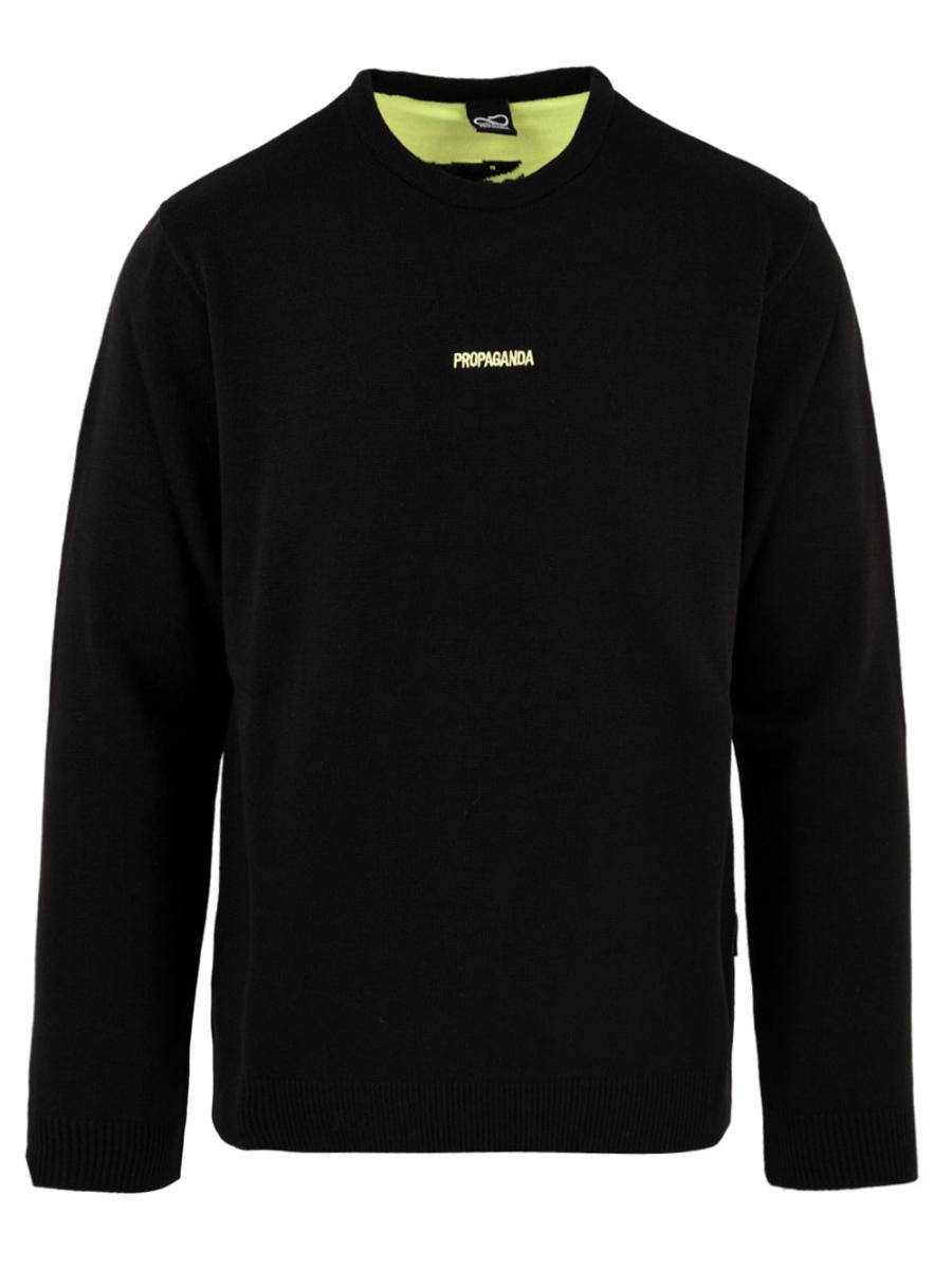 Maglione nero girocollo da Uomo Gradient giallo serpente