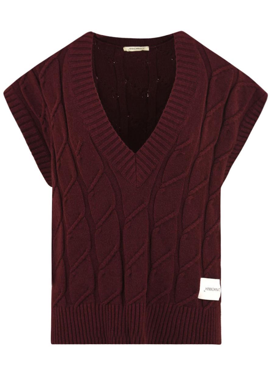 Gilet in maglia con trecce HINNOMINATE Donna - Rosso