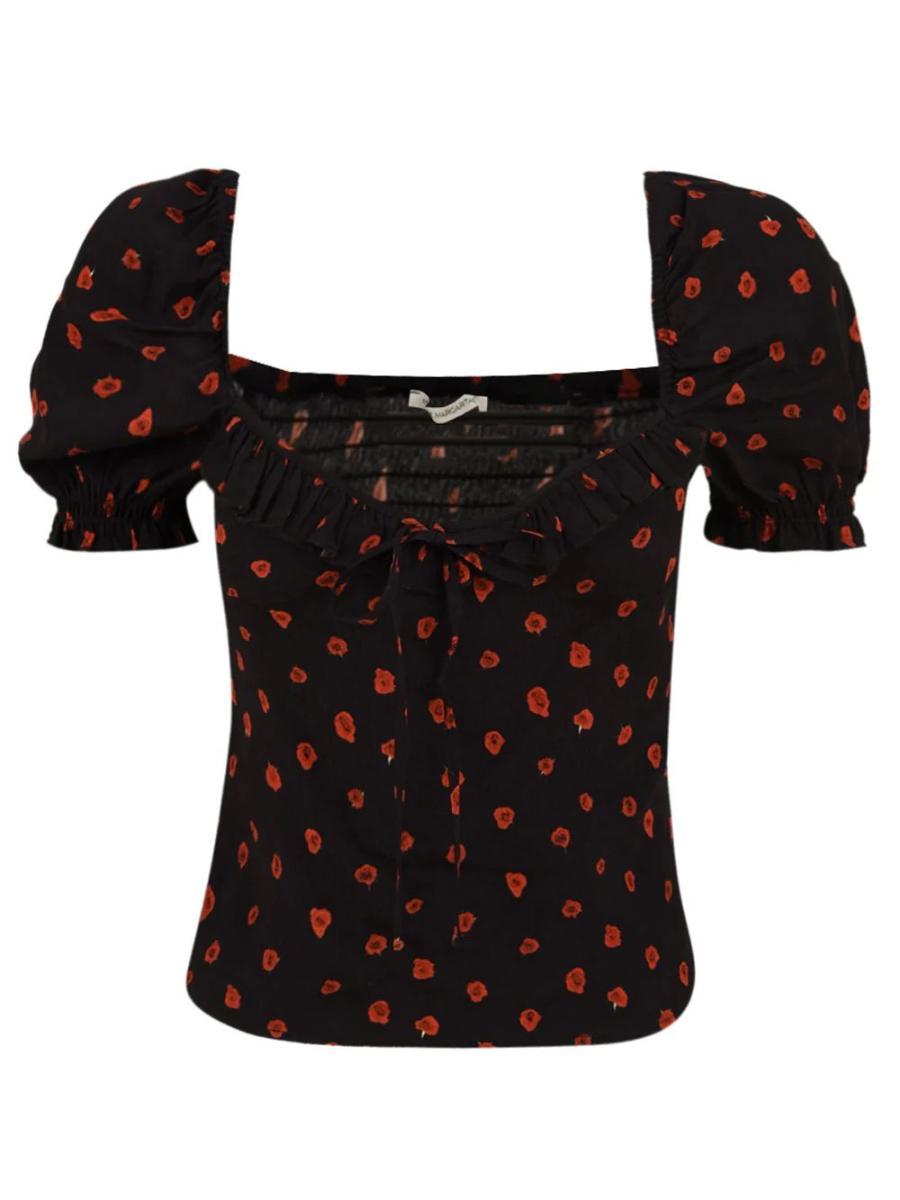 Top Letizia MAR DE MARGARITAS Donna - Nero-Nero