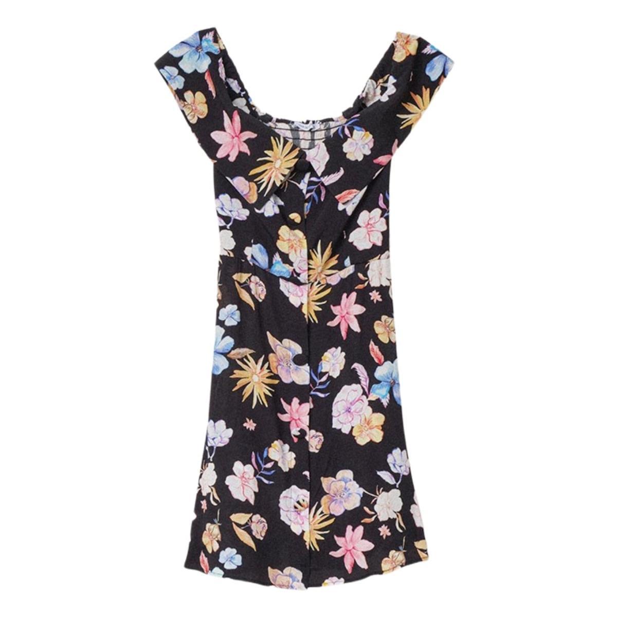 Mar De Margaritas - Yasmine - Abito con Scollo A Barchetta - Mmabw00074-Fn21 - Fantasia Blossom Nero