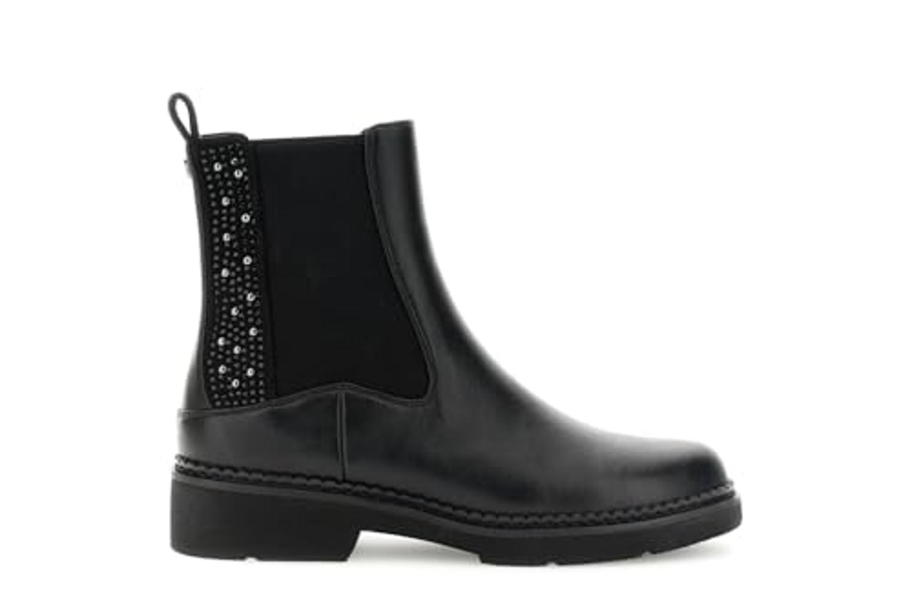 CafèNoir - Tronchetti Con Strass, Borchie Ed Elastico, Da Donna, Colore Nero