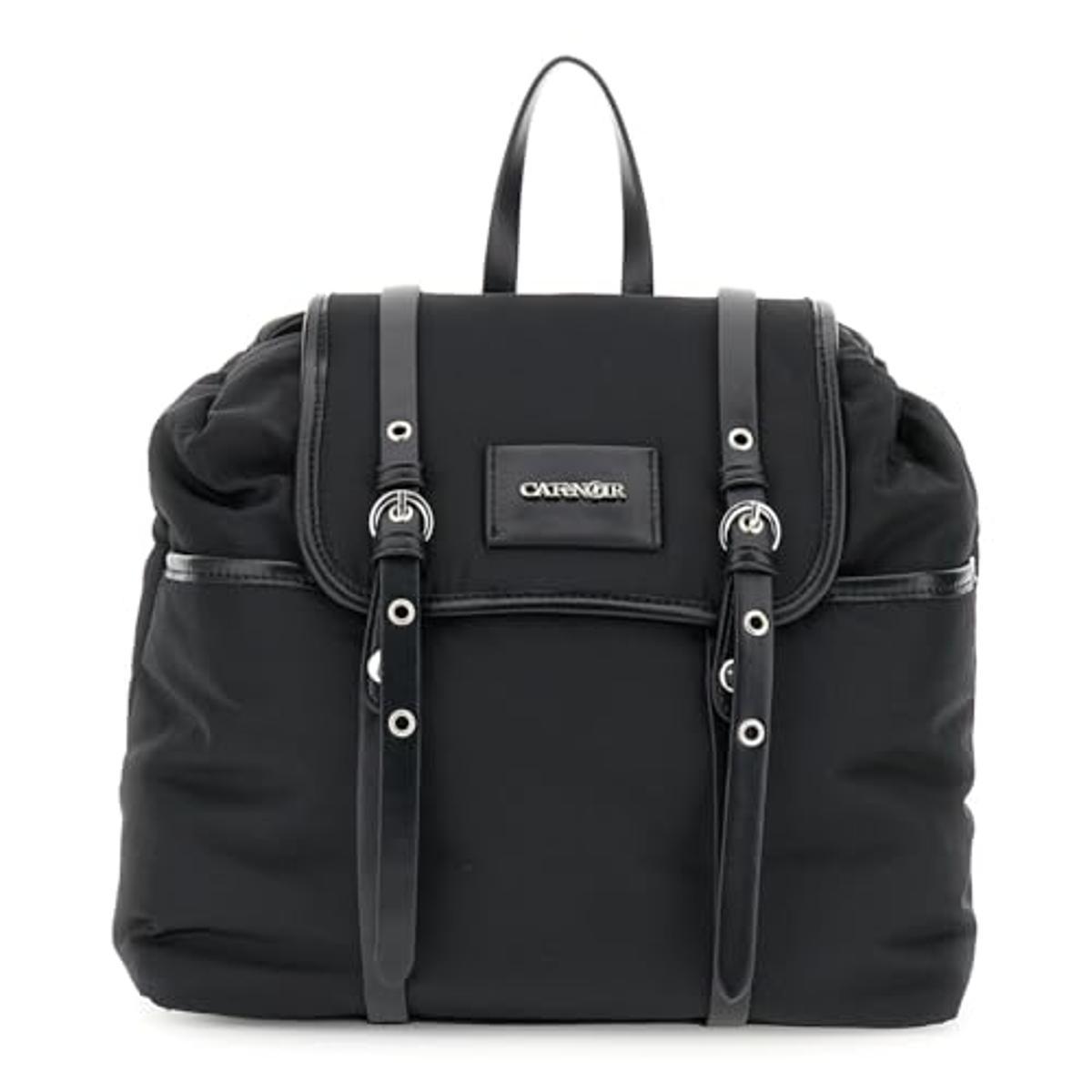 CAFèNOIR - Zaino In Nylon Con Cinghie Regolabili, Da Donna, Taglia Unica-Nero