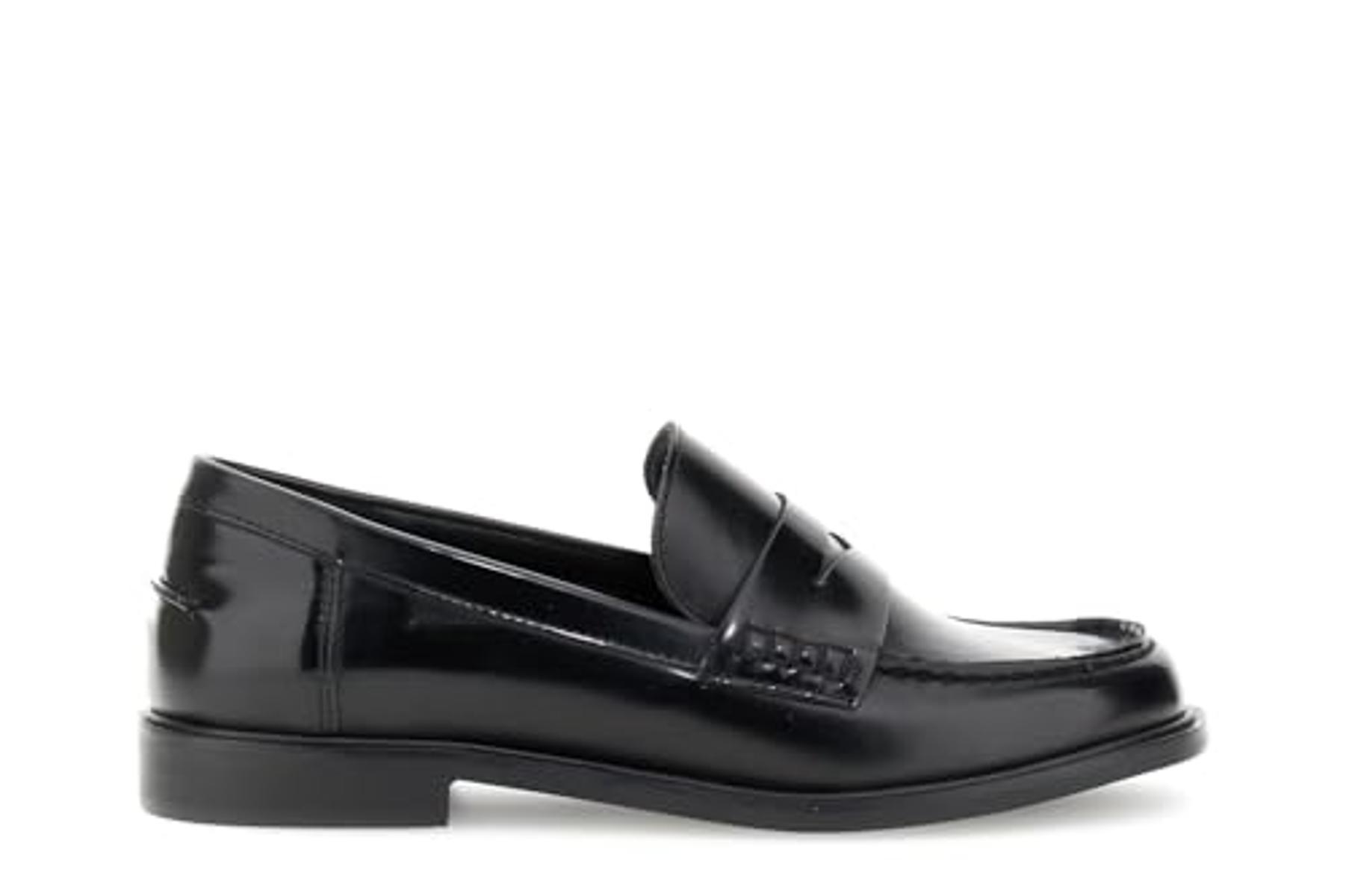 CafèNoir - Mocassini con Passante Effetto Spazzolato, da Donna, Colore Nero-Nero
