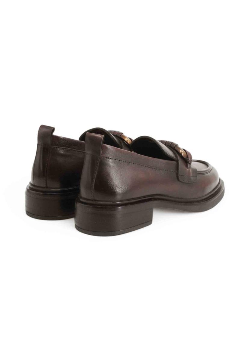 CafèNoir - Mocassini in Pelle con Accessorio Fasciato, da Donna-Marrone