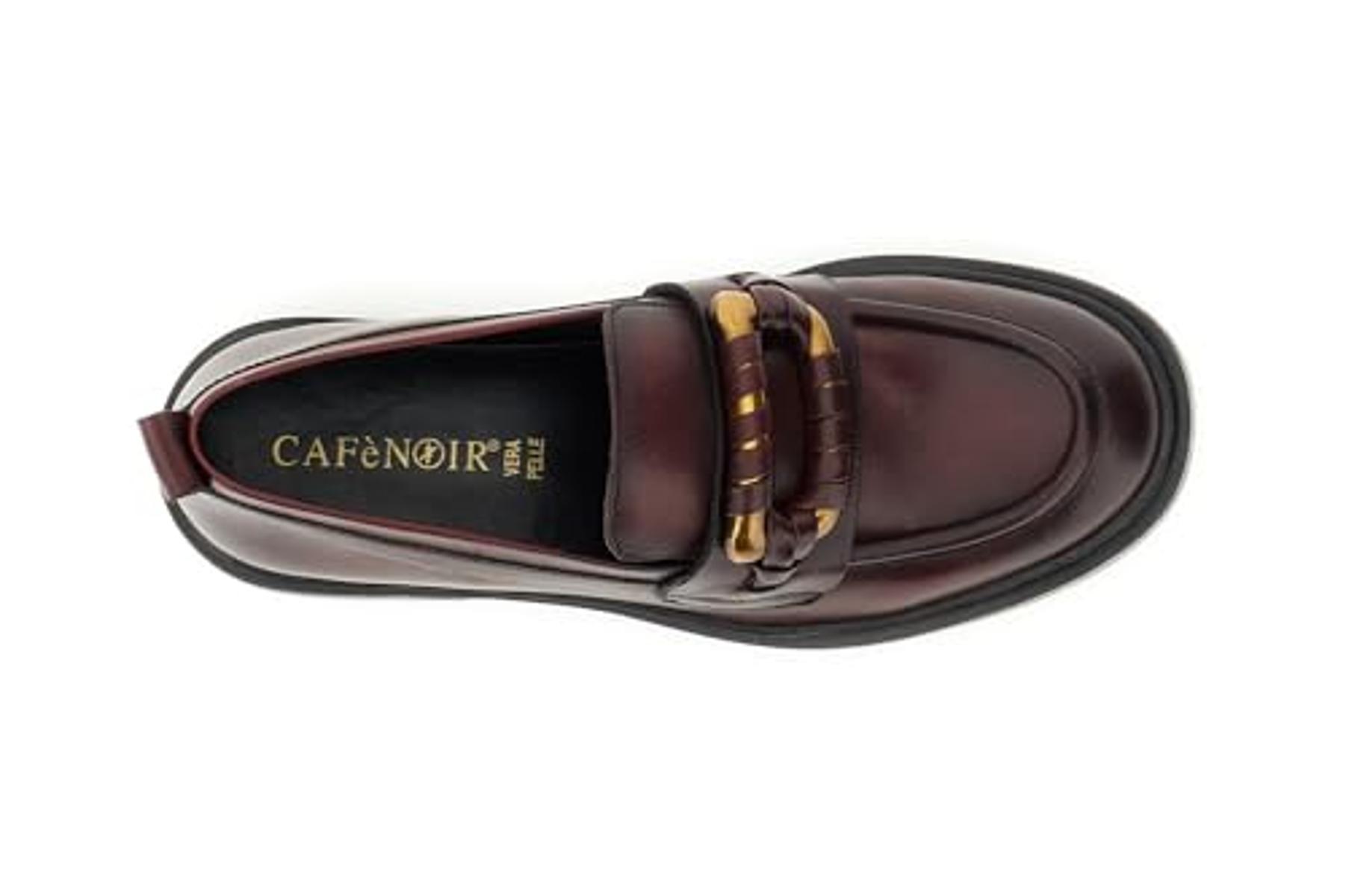 CafèNoir - Mocassini in Pelle con Accessorio Fasciato, da Donna-Bordeaux