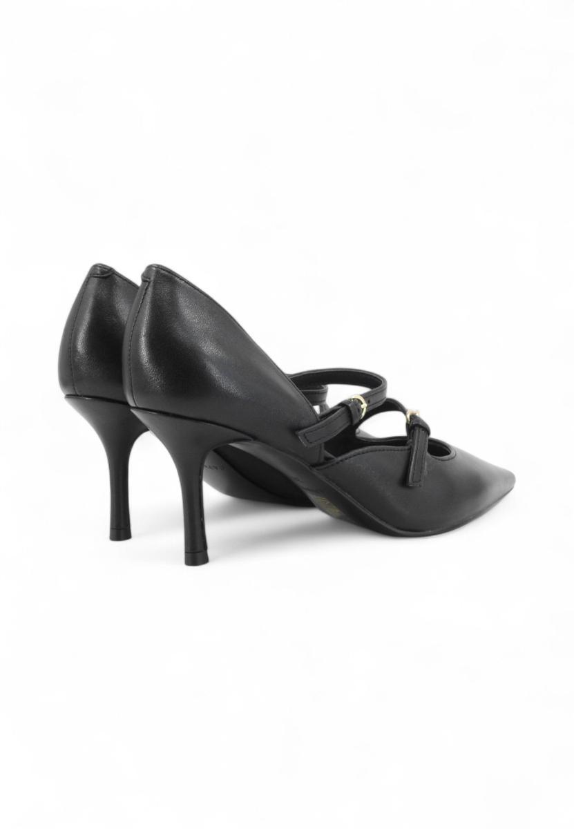 Cafè Noir Décolleté Donna C1NA4205 N001 Nero Scarpe in Pelle con Doppio laccino-Nero