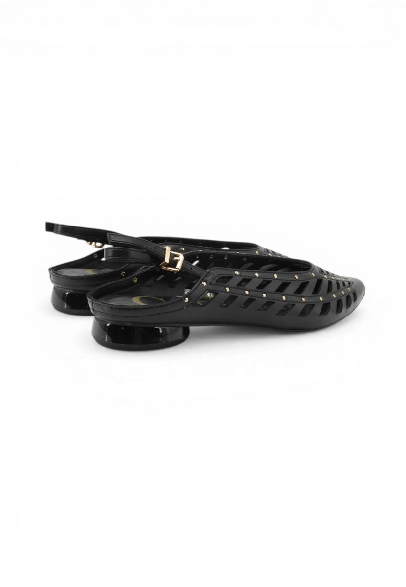 CAFèNOIR - Slingback in Nappa Traforata con Borchie E Laccino, da Donna, Colore-Nero