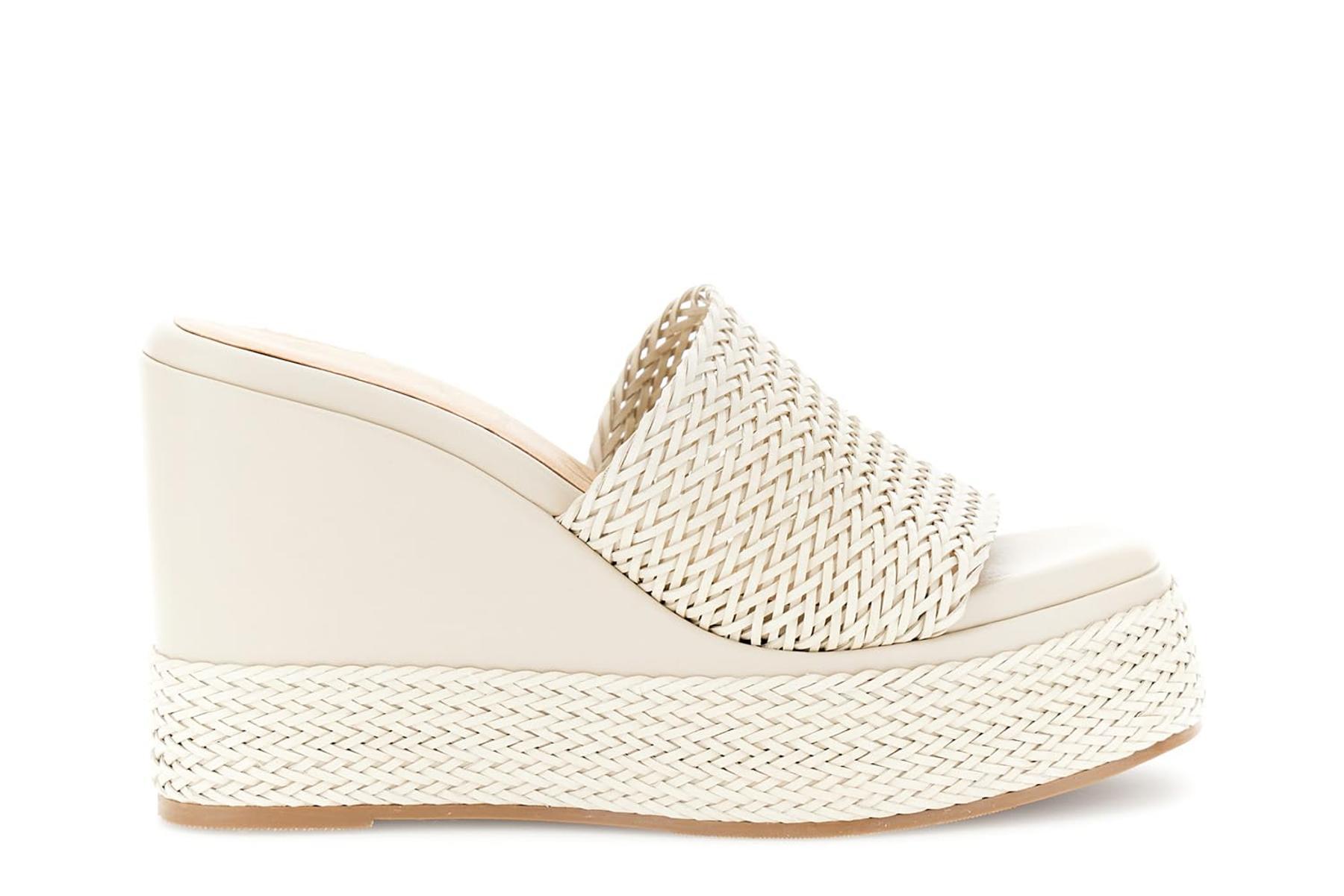 CAFèNOIR - Sandali Ciabatta Su Fondo Zeppa In Sintetico Effetto Pelle Intrecciata, Da Donna-Beige