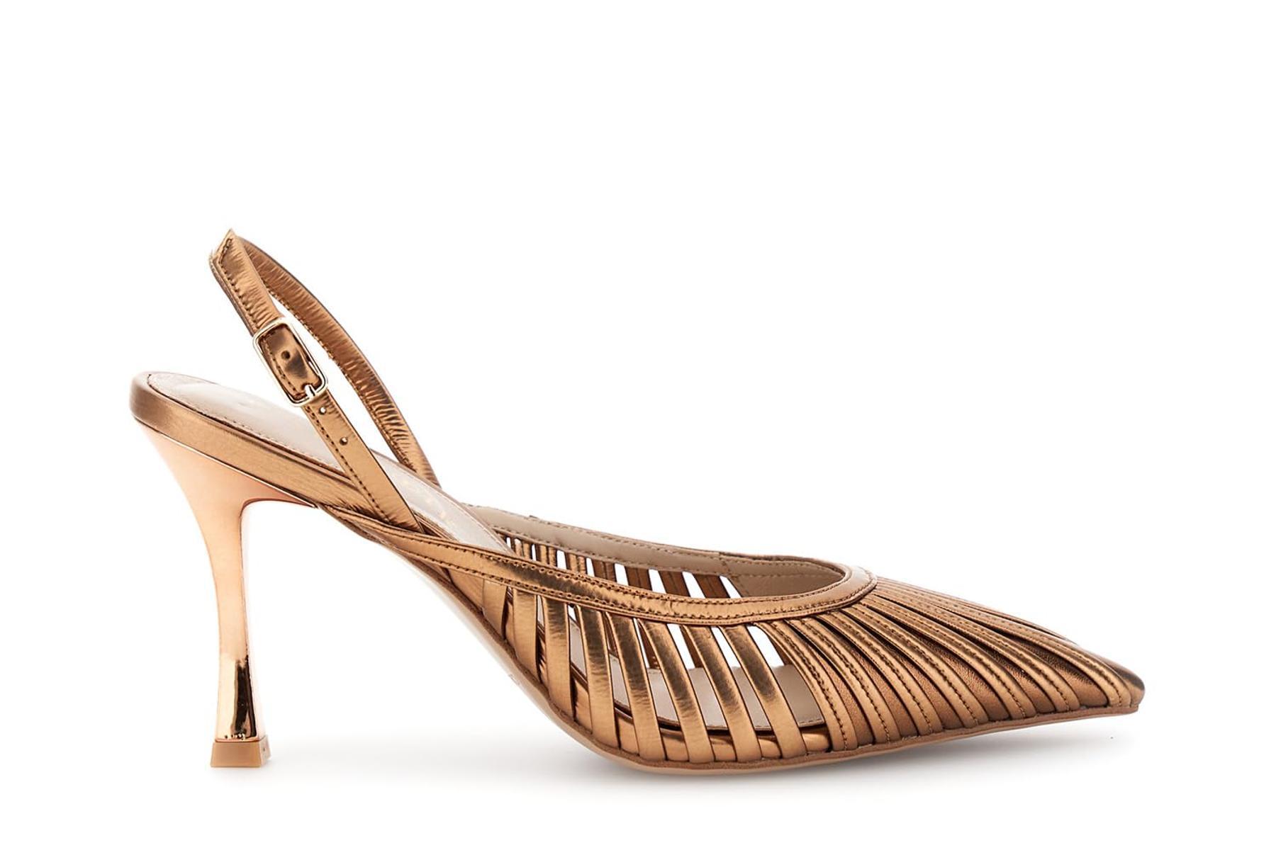 CAFèNOIR - Décollété Aperta Dietro Listini In Sintetico Effetto Pelle Laminata, Da Donna, Colore