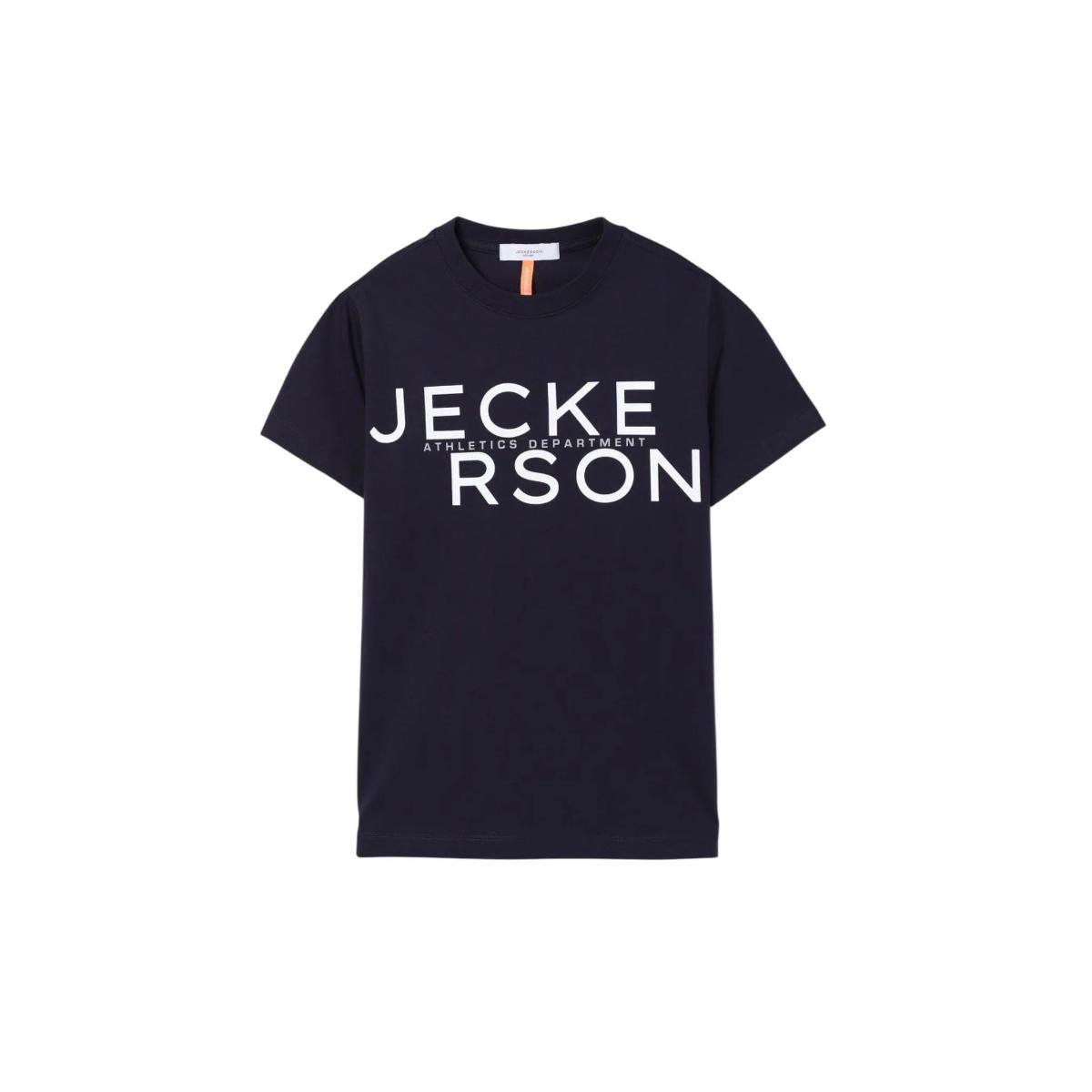 T-shirt Bambino in blu con logo-Blu