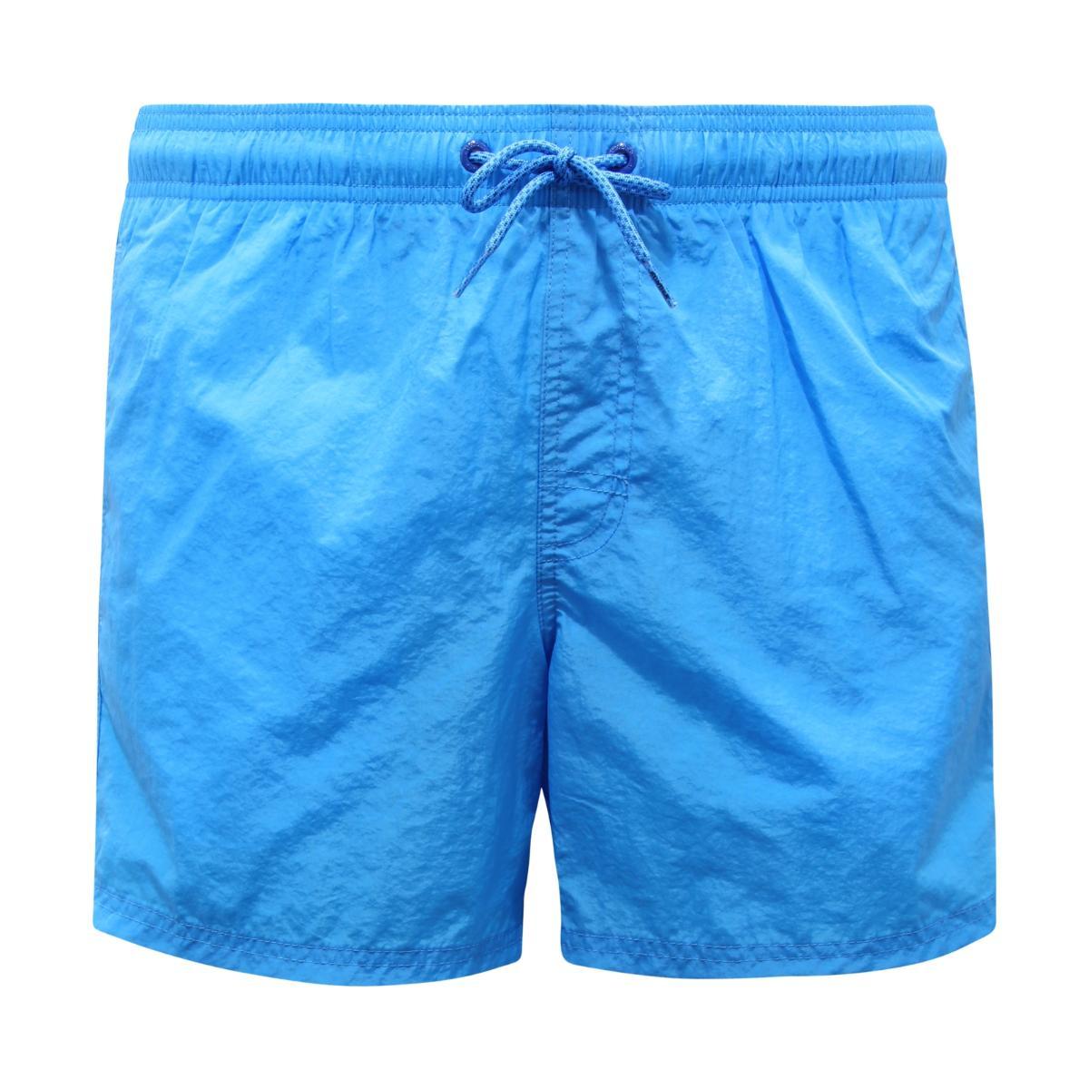 SUNDEK Costume Uomo M504BDN5100 Bluebottle Azzurro Corto Arcobaleno Tasche Coulisse Logo Crinkled PE23