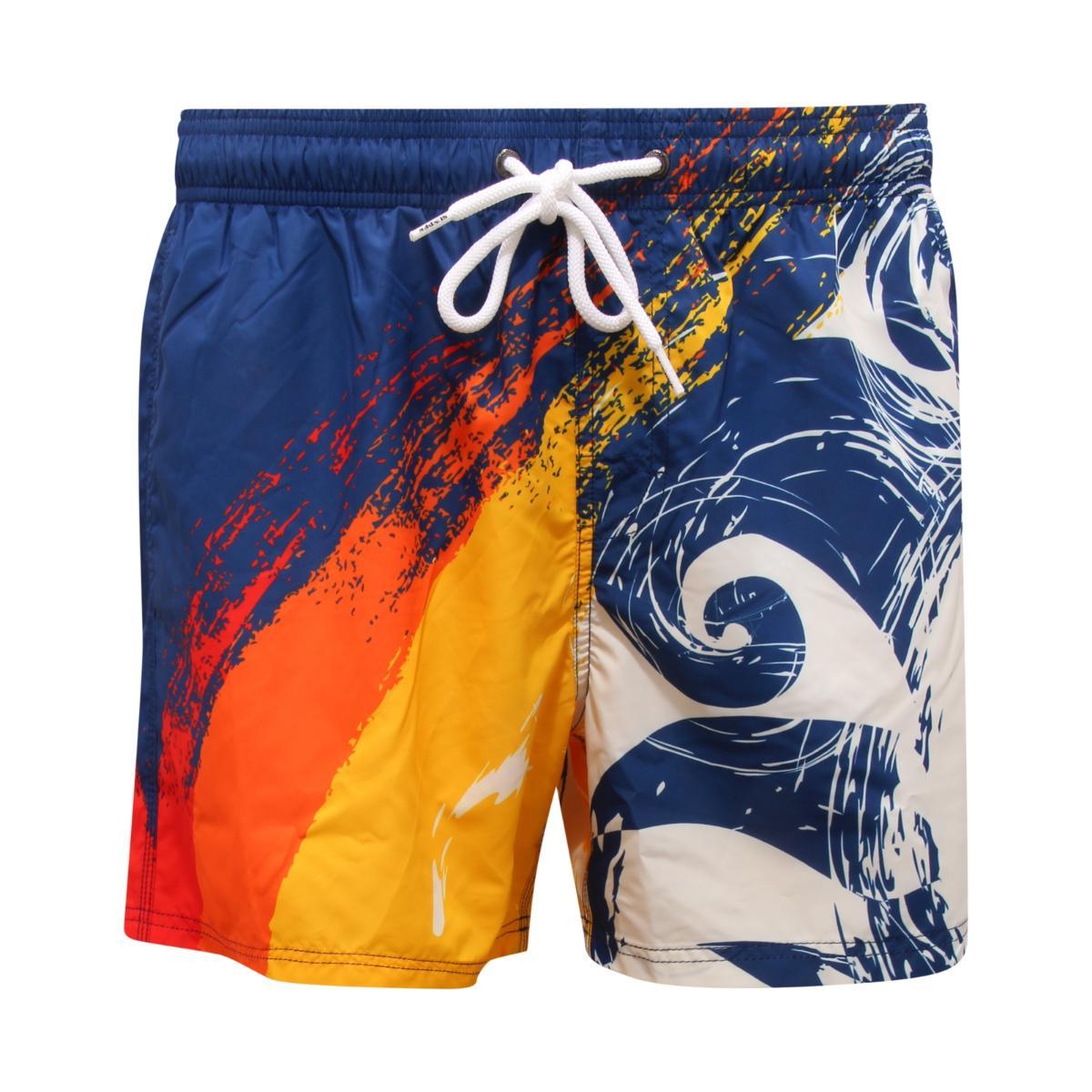 Costume da bagno corto ecologico con elastico in vita e stampa logo di Sundek