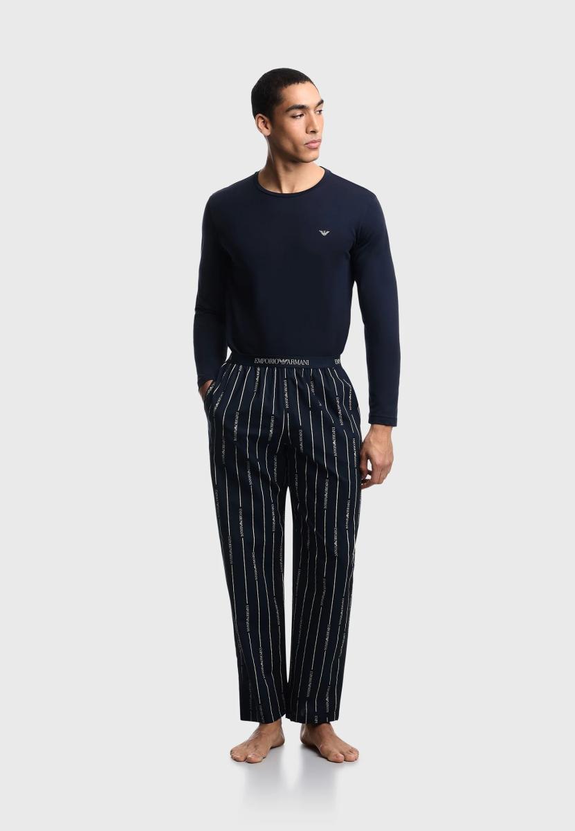 Emporio Armani Long Pajamas Pajama Set Uomo-Blu