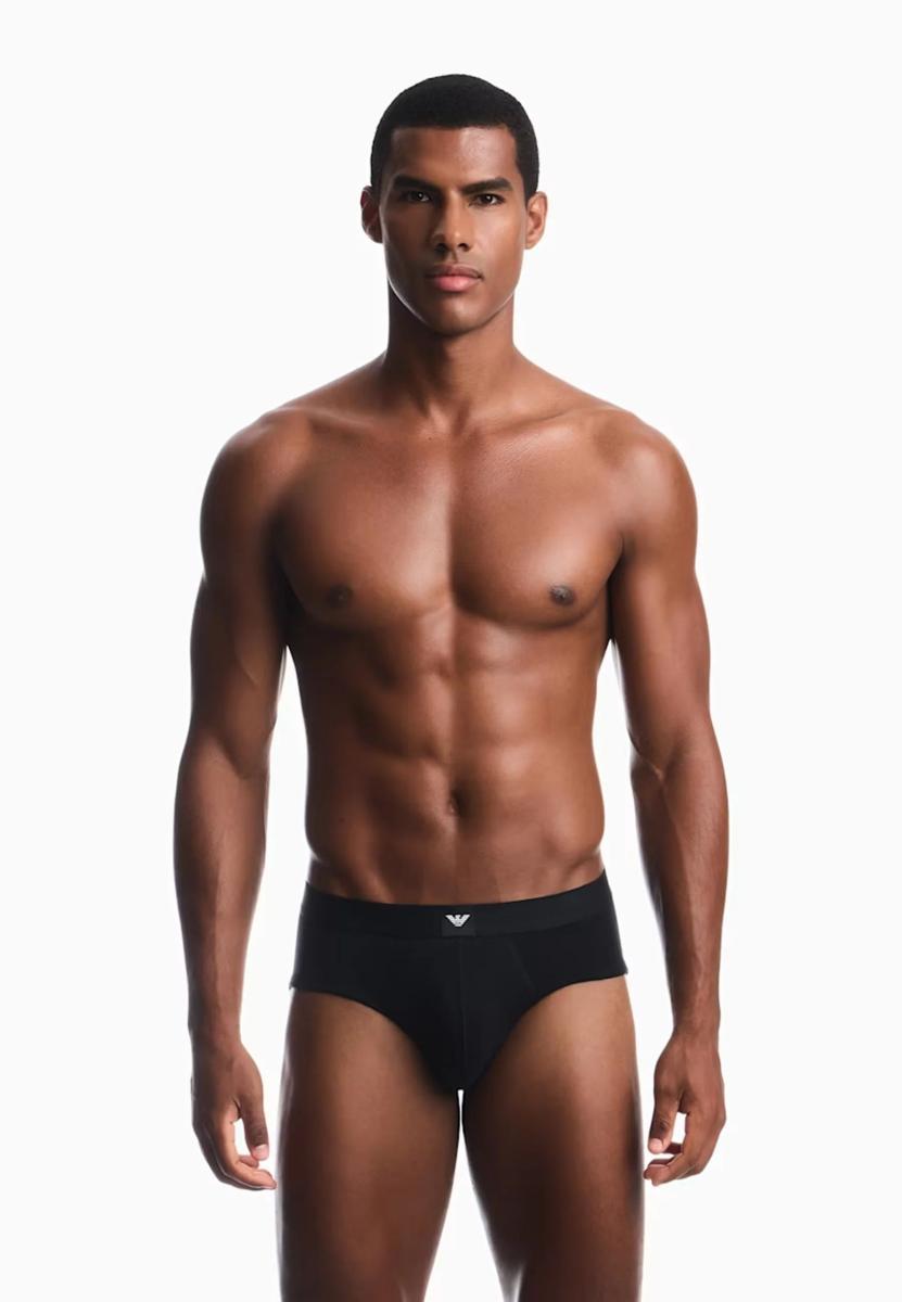 Emporio Armani 3-Pack Brief Mutande da Uomo Uomo-Nero