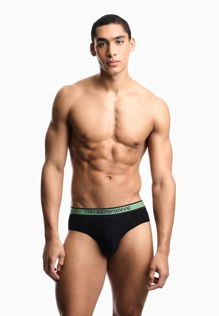 Emporio Armani 3-Pack Brief Briefs Uomo (Pacco da 3)-Nero