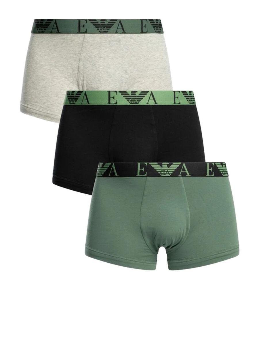 Emporio Armani Pack of 3 Men's Boxer Shorts Trunks-Verde / Nero / Grigio