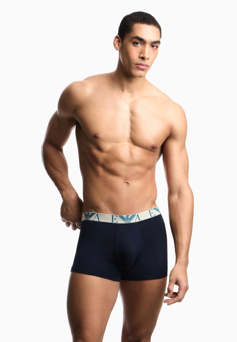 Emporio Armani Pack of 3 Men's Boxer Shorts Trunks-Blu
